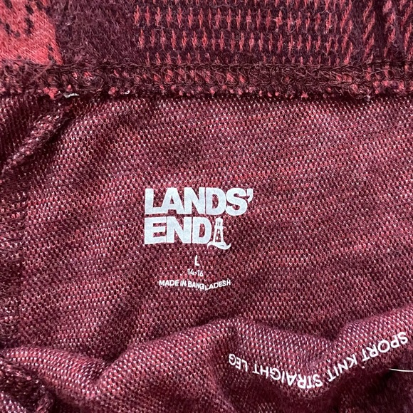 Land’s End Red Burgundy Plaid Sport Knit High Rise
Elastic Waist Pull On Pants - Picture 11 of 11